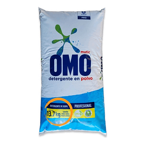 Detergente Para Ropa En Polvo Omo Detergente Matic Pro Duradera Antibacterial Bolsa 13.7 kg