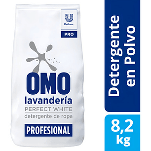Omo 8,2 Kg. Perfect White Enzimático Profesional En Polvo