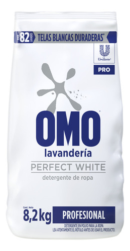 Omo 8,2 Kg. Perfect White Enzimático Profesional En Polvo 2