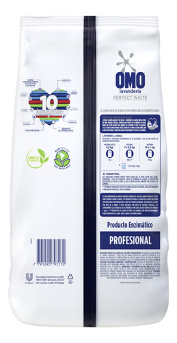 Omo 8,2 Kg. Perfect White Enzimático Profesional En Polvo 3