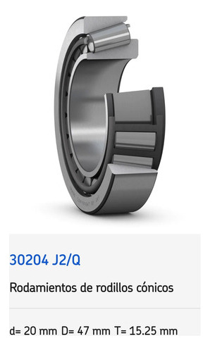 Rodamiento 30204 De Rodillos Cónicos Skf Med: 20x47x15.25 Mm 2