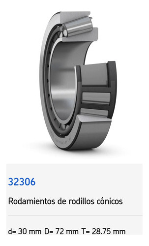 Rodamiento 32306 De Rodillos Conicos Skf Med: 30x72x28.75 Mm 2