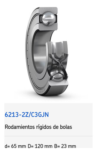 Rodamiento 6213-2z/c3 Rígido De Bolas Skf Medidas: 65x120x23 7