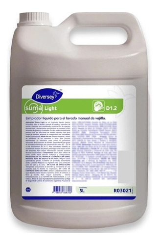 Lavalozas Suma Light 5 L. Lavado Manual De Vajilla Diversey 1
