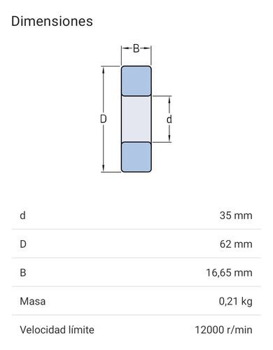 Rodamiento 330757 C/qcl7cva606 De Rodillos Cónicos 35x62x17 2