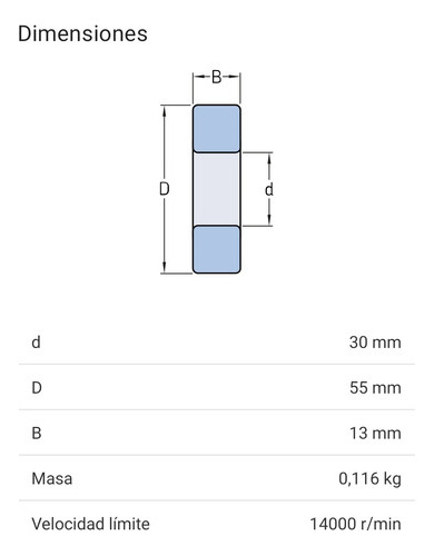 Rodamiento 6006-2z/c3 Rígido De Bolas - Skf Medidas 30x55x13 2