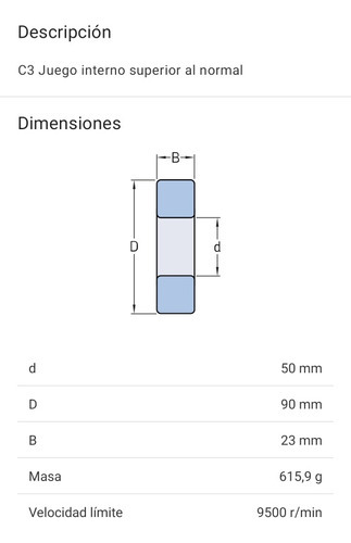 Rodamiento 22210 E/c3 De Rodillos A Rotula Medidas: 50x90x23 2