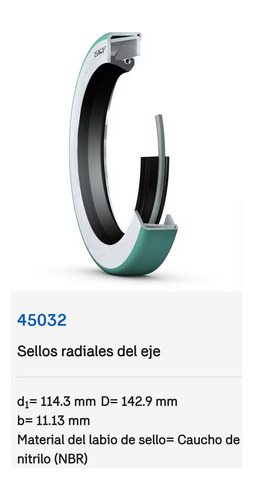 Sello Mecánico 45032 Skf Medidas: 114,3x142,9x11,13 Mm 2