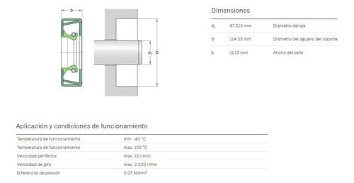 Sello Mecánico 34282 Skf Medidas: 87,325x114,33x11,13 Mm 3