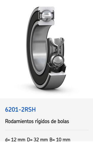 Rodamiento 6201-2rsh Rígido De Bolas Skf Medidas: 12x32x10  5