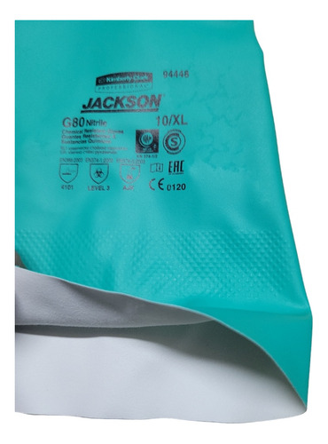 Guantes Nitrilo G80 De Protección Quimica, Forro De Algodon 2