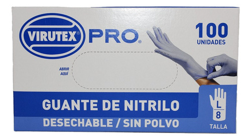 Guantes Desechables Nitrilo Azul 100 Un. Proteccion  S/polvo 4
