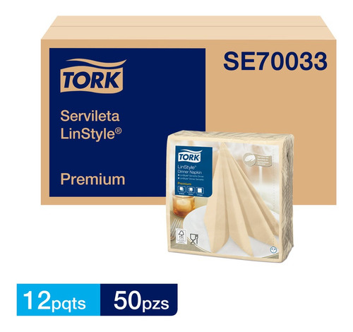 Servilleta Premium Linstyle 12 Pqtes X 50 Hojas Color CREMA 1