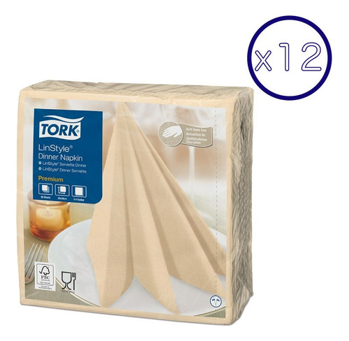 Servilleta Premium Linstyle 12 Pqtes X 50 Hojas Color CREMA 3