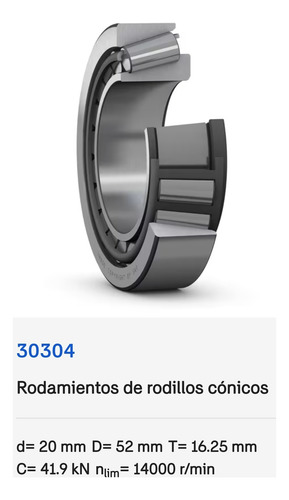 Rodamiento 30304 De Rodillos Cónicos Medidas: 20x52x16,25 Mm 4