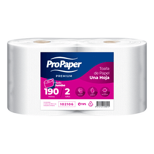Toalla De Papel 2 Rollos X 190 Mts. C/u H/s Propaper