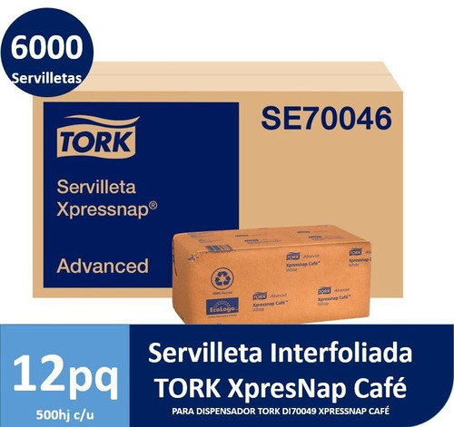 Tork Xpressnap® Café Blanca Advanced 12 Paq / 500 Pzs 2
