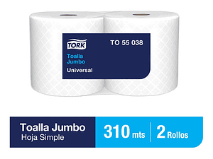 Toalla Papel (2 X 310 Mts C/u) Jumbo Tork Advanced - To55038