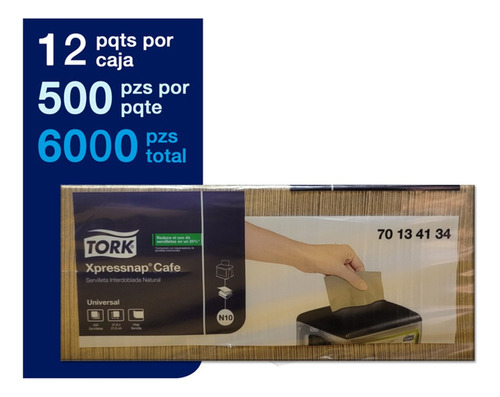 Servilleta Xpressnap Cafe Tork 12 Pqtes X 500 Hjs Se70047 2