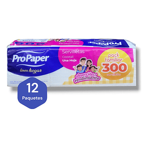 Servilleta Cocktail Hogar 12 Paquetes X 300 Servilletas C/u. 103108 