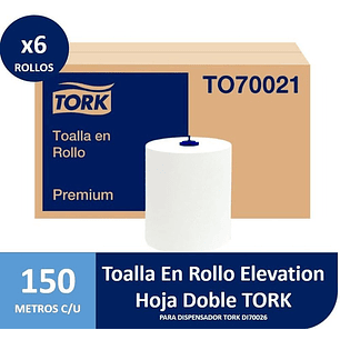 Toalla En Rollo Jumbo Premium 6 Rollos De 150 Metros To70021