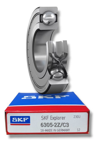 Rodamiento 6305-2z/c3 Skf Rígido De Bolas Med: 25x62x17 Mm 1
