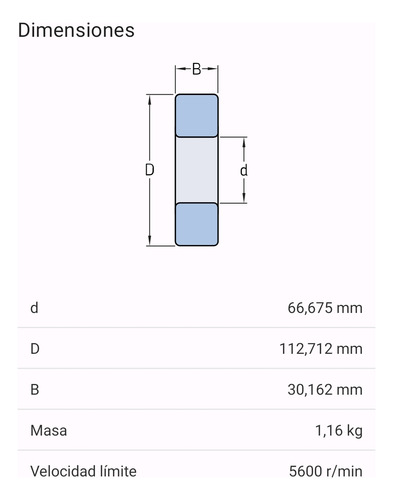 Rodamiento 39590/39520/q Rod. Cónicos 66.675x112.712x30.162 2