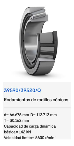 Rodamiento 39590/39520/q Rod. Cónicos 66.675x112.712x30.162 3