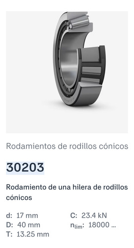Rodamiento 30203 De Rodillos Cónicos Medidas: 17x40x13.25 Mm 7