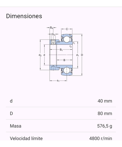 Rodamiento Yet 208 De Inserción Skf Medidas: 40x80x43,2 Mm 2