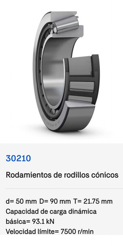 Rodamiento 30210 De Rodillos Cónicos Medidas: 50x90x21.75 Mm 8
