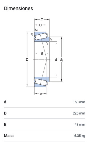 Rodamiento 32030 X De Rodillos Cónicos Medidas: 150x225x48mm 2