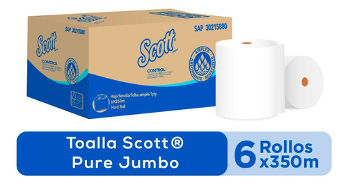 Toalla De Papel Scott 6 Rollos X 350 Metros Jumbo 1