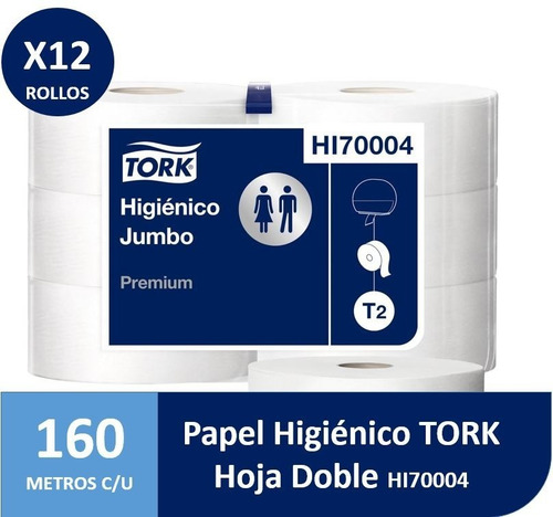 Papel Higiénico 12 Rollos X 160 Metros. Doble Hoja Hi70004 1