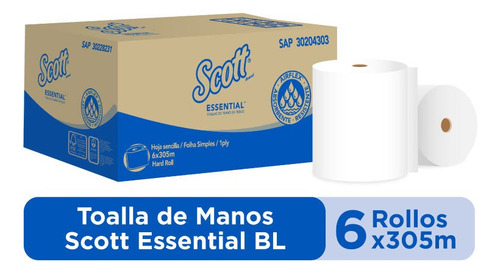 Toalla En Rollo Jumbo Scott Pure - 6 Rollos De 305 Mts. Kcp 1