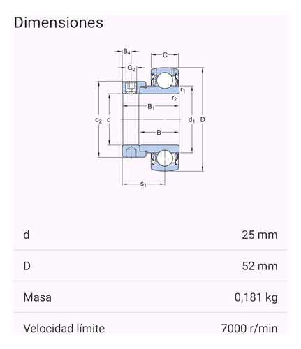 Rodamiento Yet 205 De Inserción Skf Medidas: 25x52x31 Mm. 3