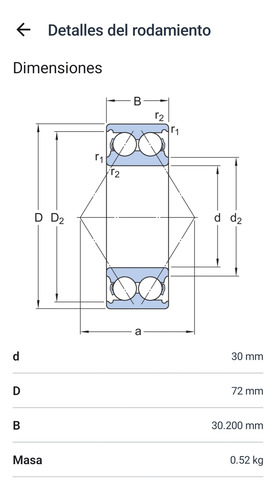 Rodamiento 3306 Atn9 Hilera De Bolas Medidas: 30x72x30,2 2