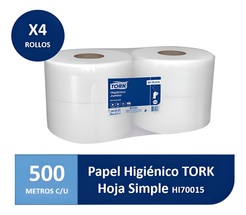 Tork Jumbo Industrial Hi70015 - Unidad - 1 - 1 - Simple Hoja - 500 M 1