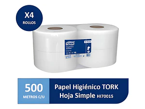 Tork Jumbo Industrial Hi70015 - Unidad - 1 - 1 - Simple Hoja - 500 M