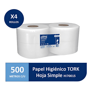 Tork Jumbo Industrial Hi70015 - Unidad - 1 - 1 - Simple Hoja - 500 M
