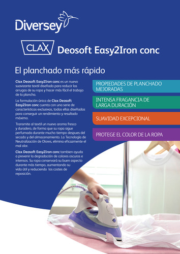 Suavizante Lavandería Textil 20 Lts Clax Deosoft Profesional DIVERSEY 2
