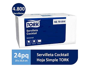 Servilleta Cocktail Tork Universal 24 Pqtes X 200 U. Se70055