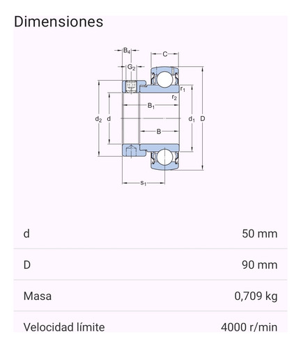 Rodamiento Yet 210 De Inserción Skf Medidas: 50x90x43,7 Mm 2