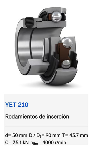 Rodamiento Yet 210 De Inserción Skf Medidas: 50x90x43,7 Mm 3