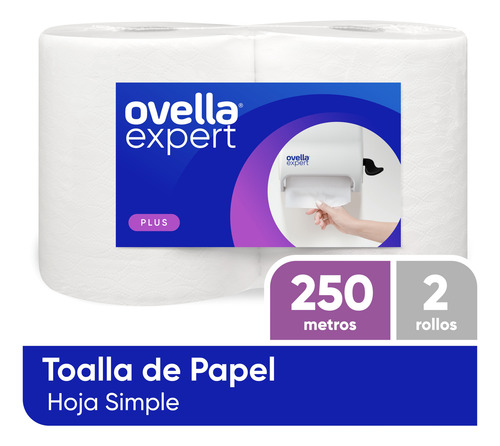 Toalla De Papel 2 Rollos X 250 Mts. C/u. H/s Ovella Expert 1