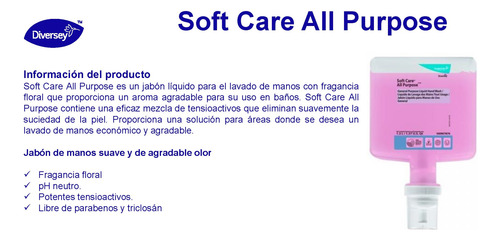 Jabón Cosmético Manos Soft Care All Purpose Liq - (1,3 Lts) 2