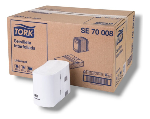 Servilleta Interfoliada Tork 24 Paquetes X 250 Hojas Se70008 Blanco 1
