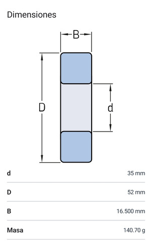 Rodamiento Or-bvpb 366935 A - Cojinete  Esférico: 35x47x15 2