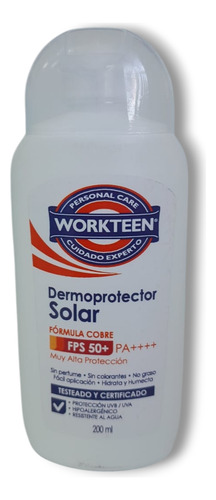 Protector Solar Fps 50+ Alta Protección 200ml Workteen Pa+++ 1