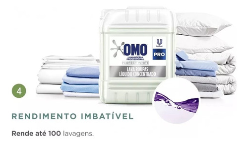 Detergente Para Ropa Líquido Omo Profesional Perfect White Bidón 7 l 2